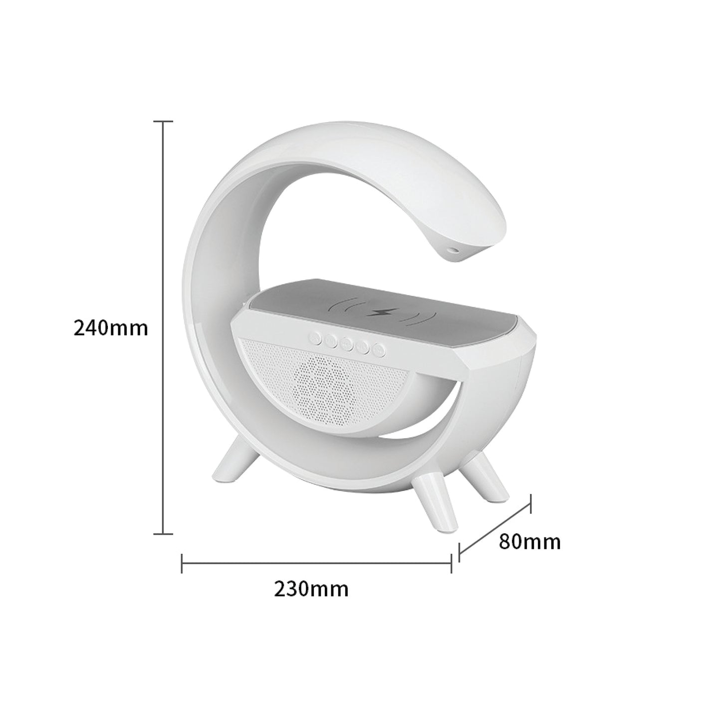 Bluetooth LED Wireless Charging Speaker with FM Radio, Fast Wireless Charger with Bluetooth Audio Night Lamp