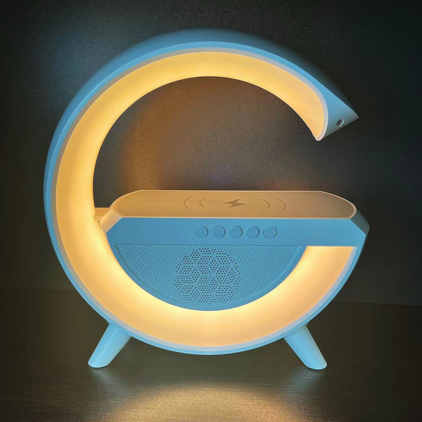 Bluetooth LED Wireless Charging Speaker with FM Radio, Fast Wireless Charger with Bluetooth Audio Night Lamp