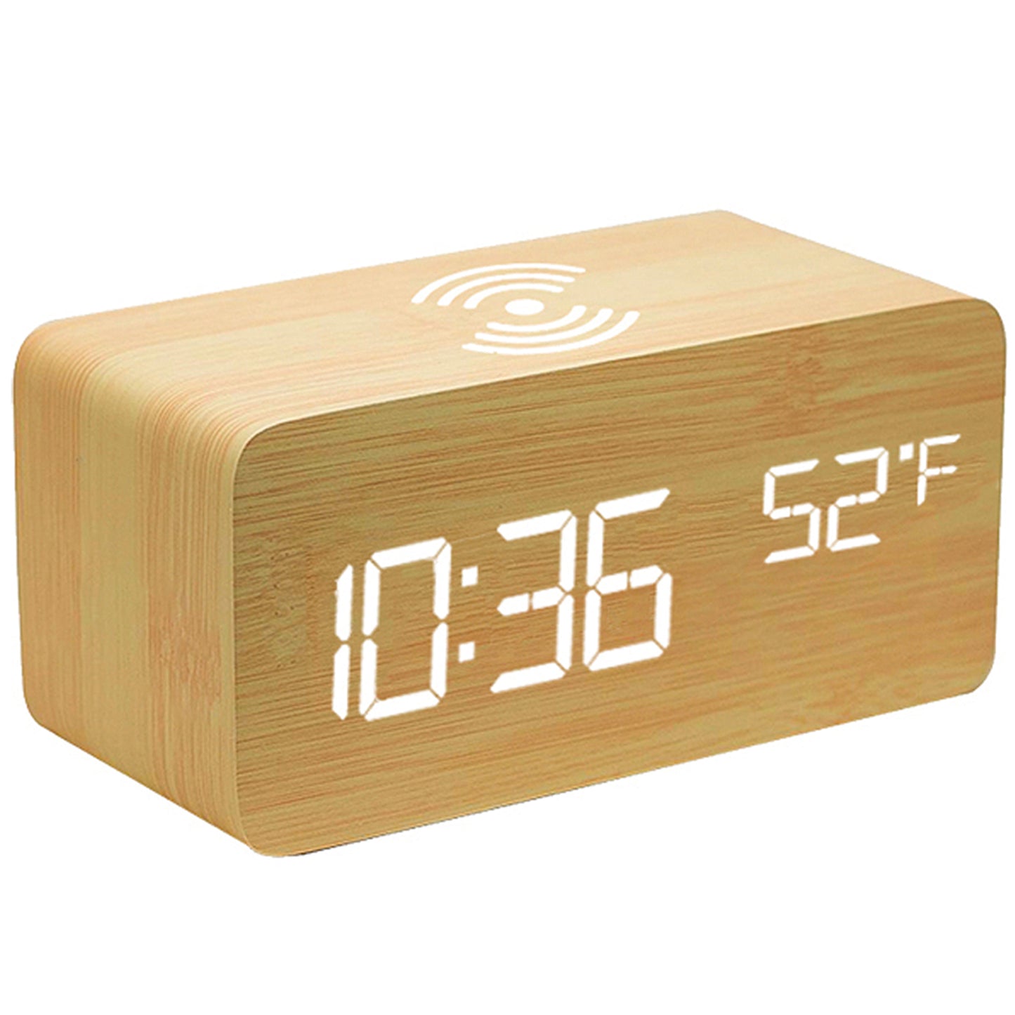 Alarm Clock with Wireless Charging and LED Display