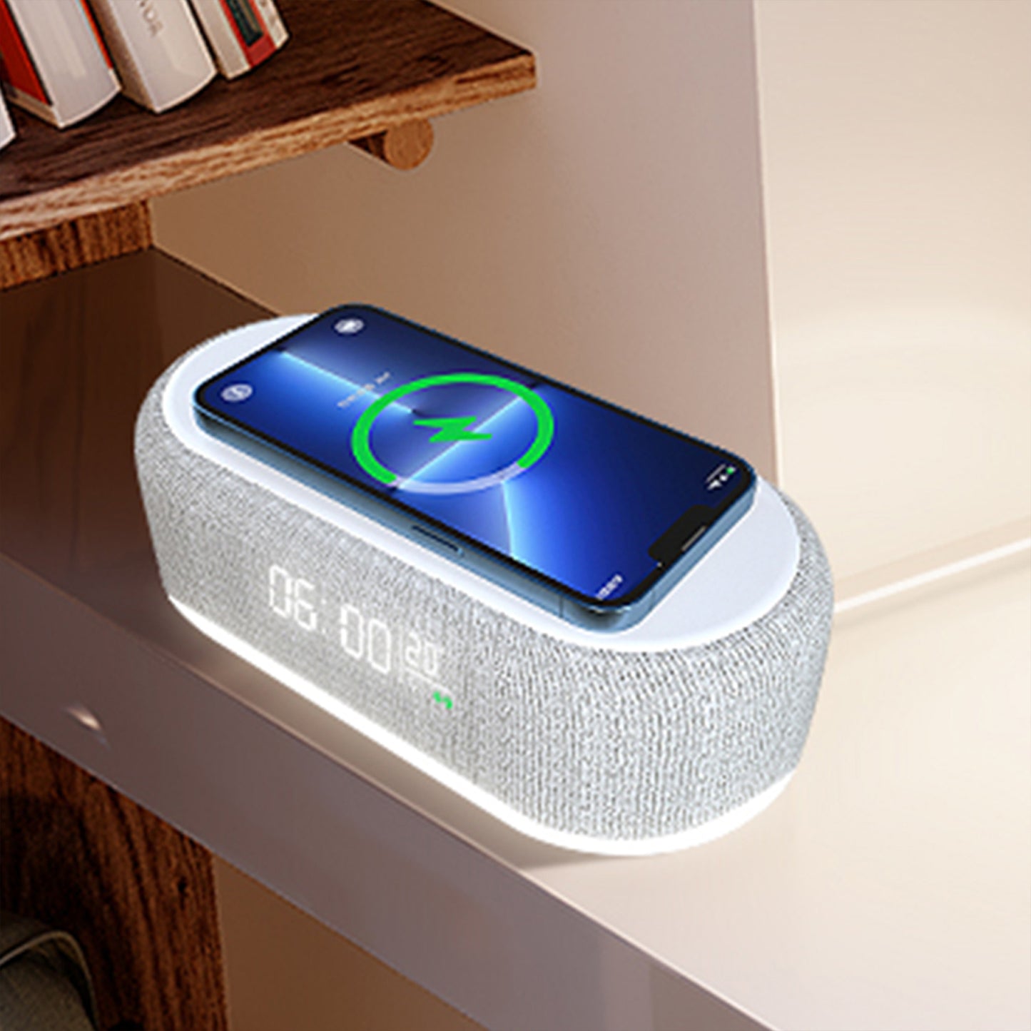 3-in-1 Alarm Clock with Wireless Charger