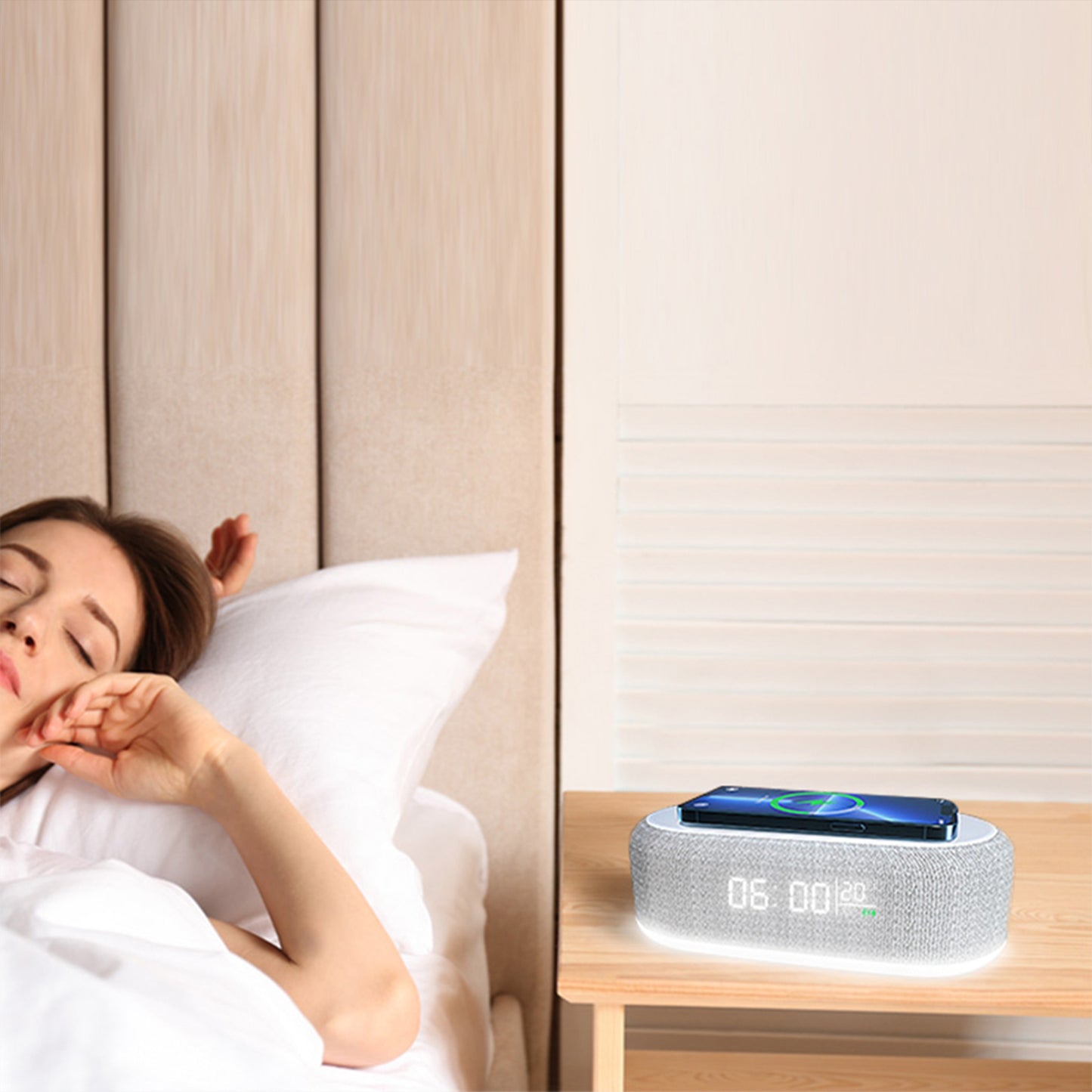 3-in-1 Alarm Clock with Wireless Charger