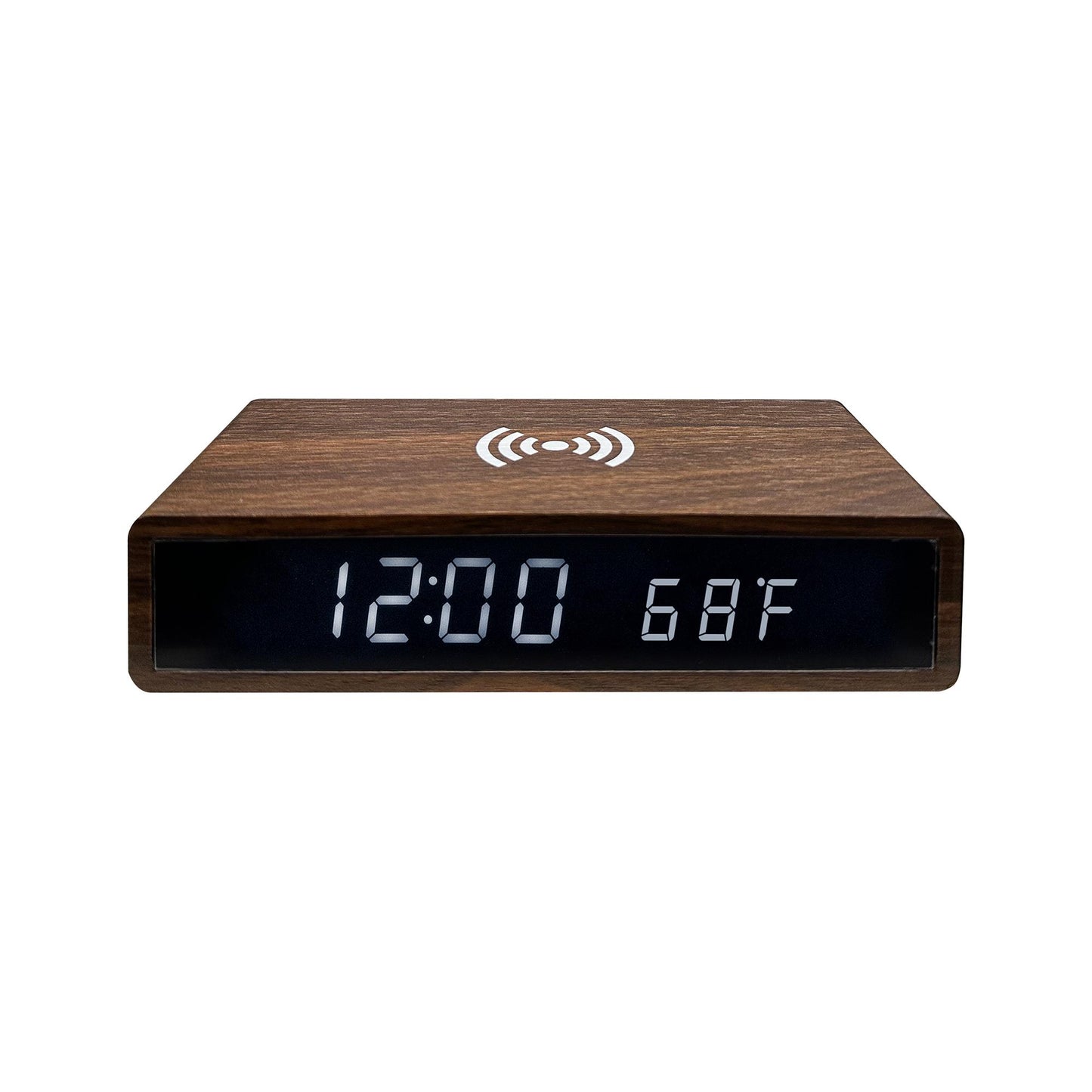 Wireless Charger Clock with LED Clock for iPhone and Samsung Galaxy, Wooden Digital Alarm Clock Charging Station