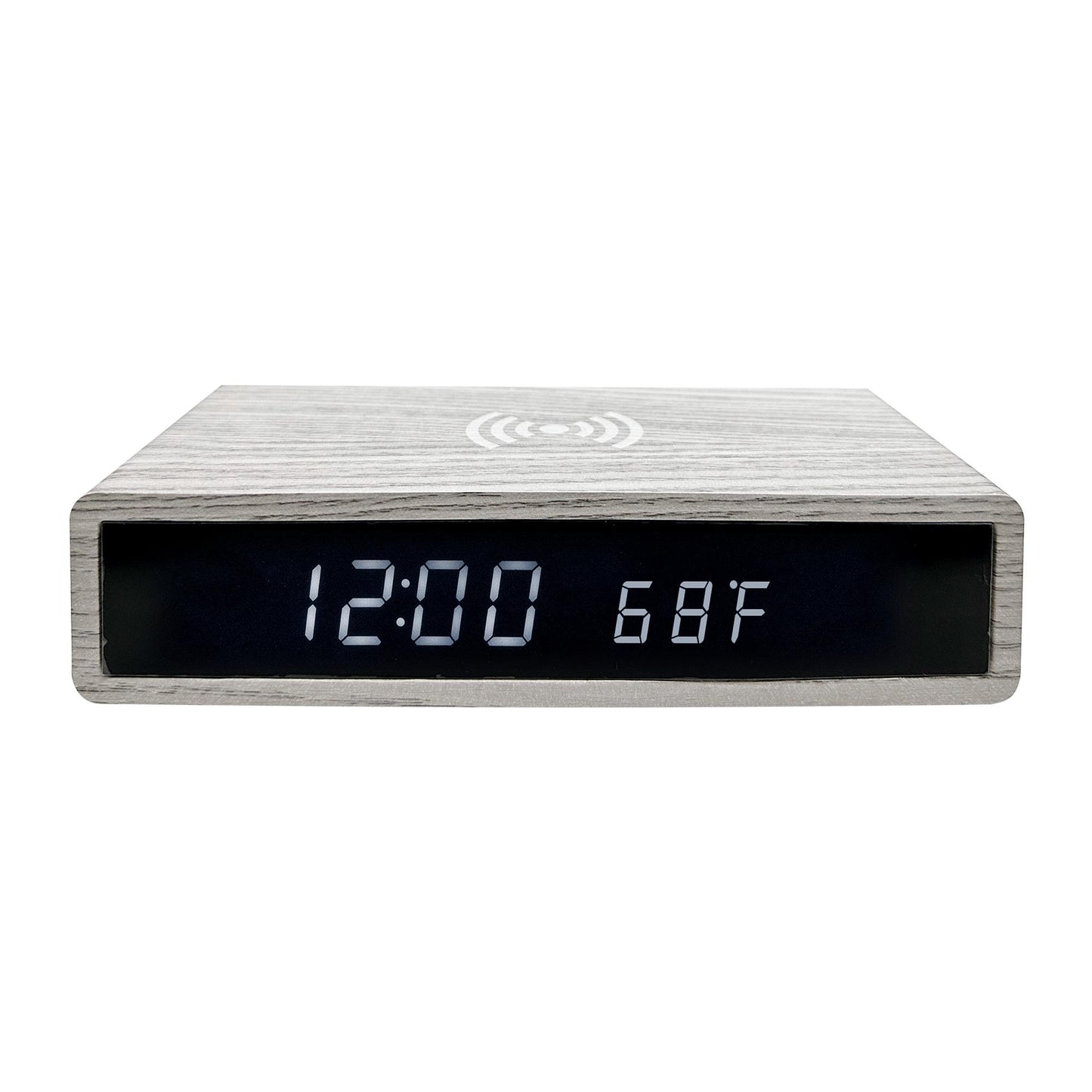 Wireless Charger Clock with LED Clock for iPhone and Samsung Galaxy, Wooden Digital Alarm Clock Charging Station