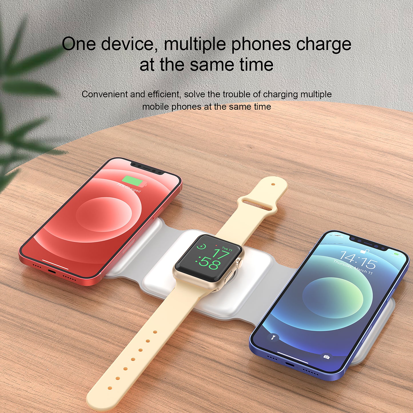 3 in 1 MagSafe Magnetic Wireless Charger Compatible with iPhone, Airpods, Samsung Galaxy, Apple Watch
