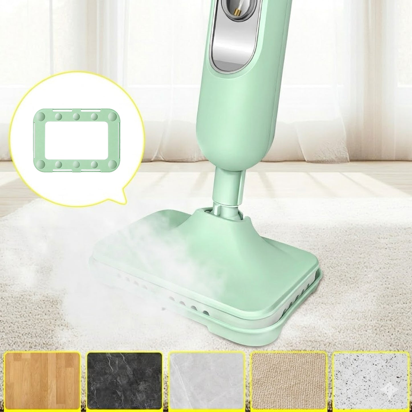 Steam Mop with 13.5 oz Water Tank – Adjustable Steam Floor Cleaner