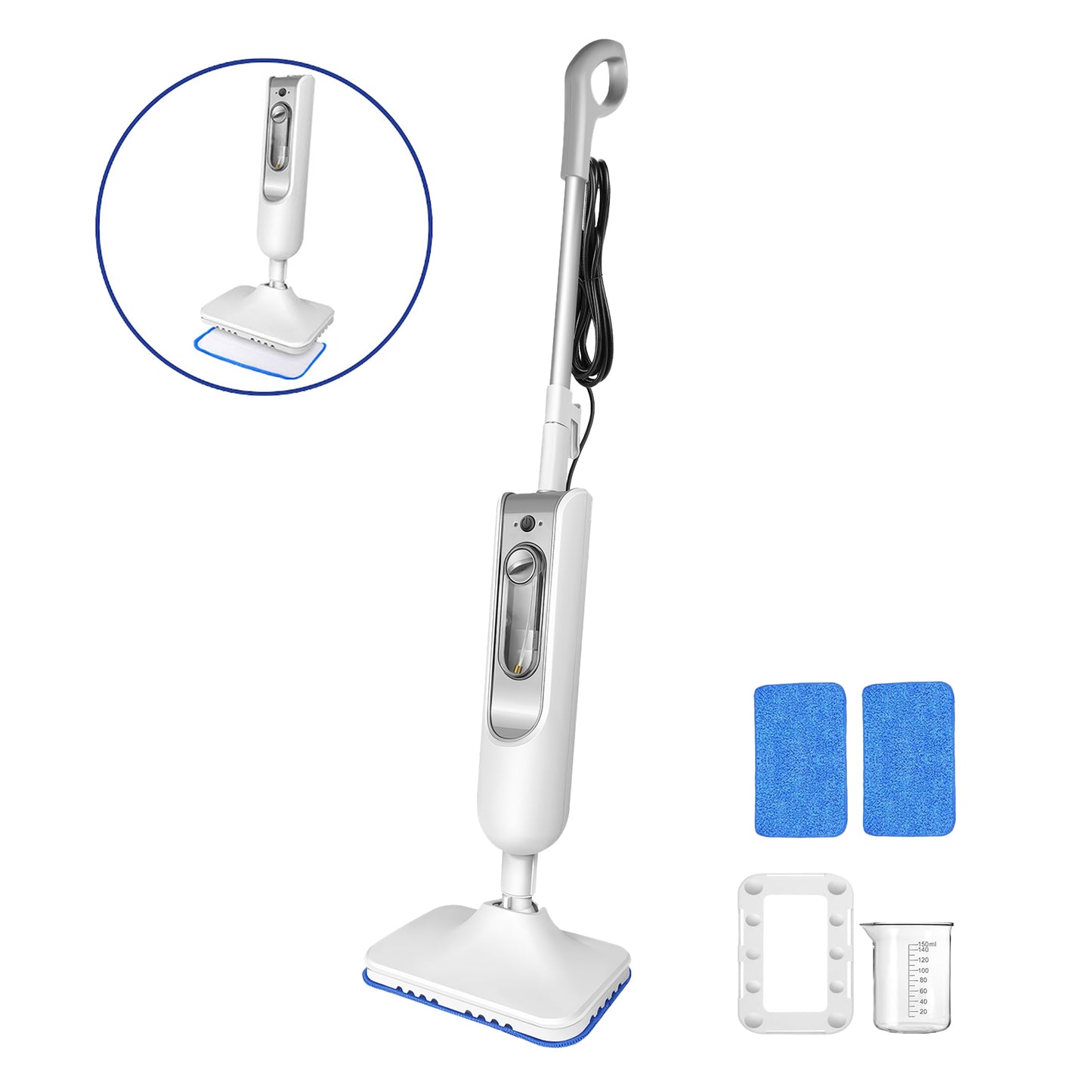 Steam Mop with 13.5 oz Water Tank – Adjustable Steam Floor Cleaner