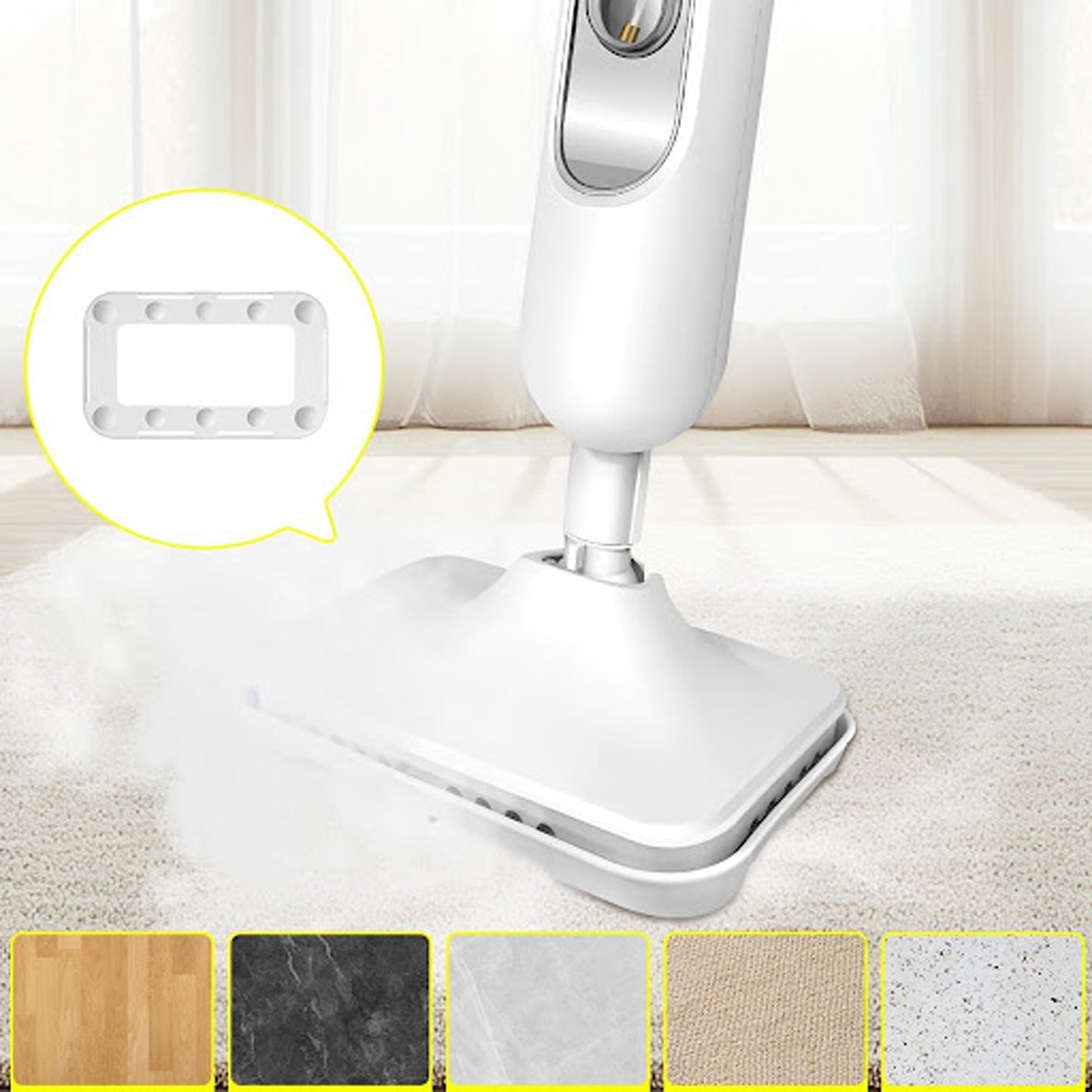 Steam Mop with 13.5 oz Water Tank – Adjustable Steam Floor Cleaner
