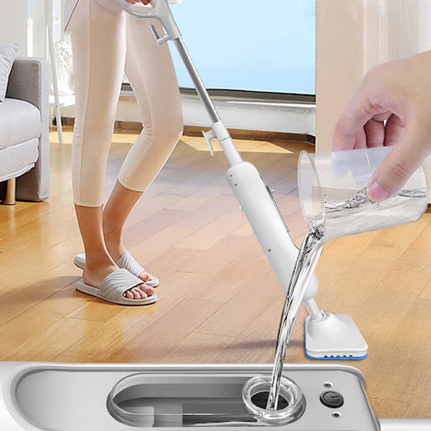 Steam Mop with 13.5 oz Water Tank – Adjustable Steam Floor Cleaner