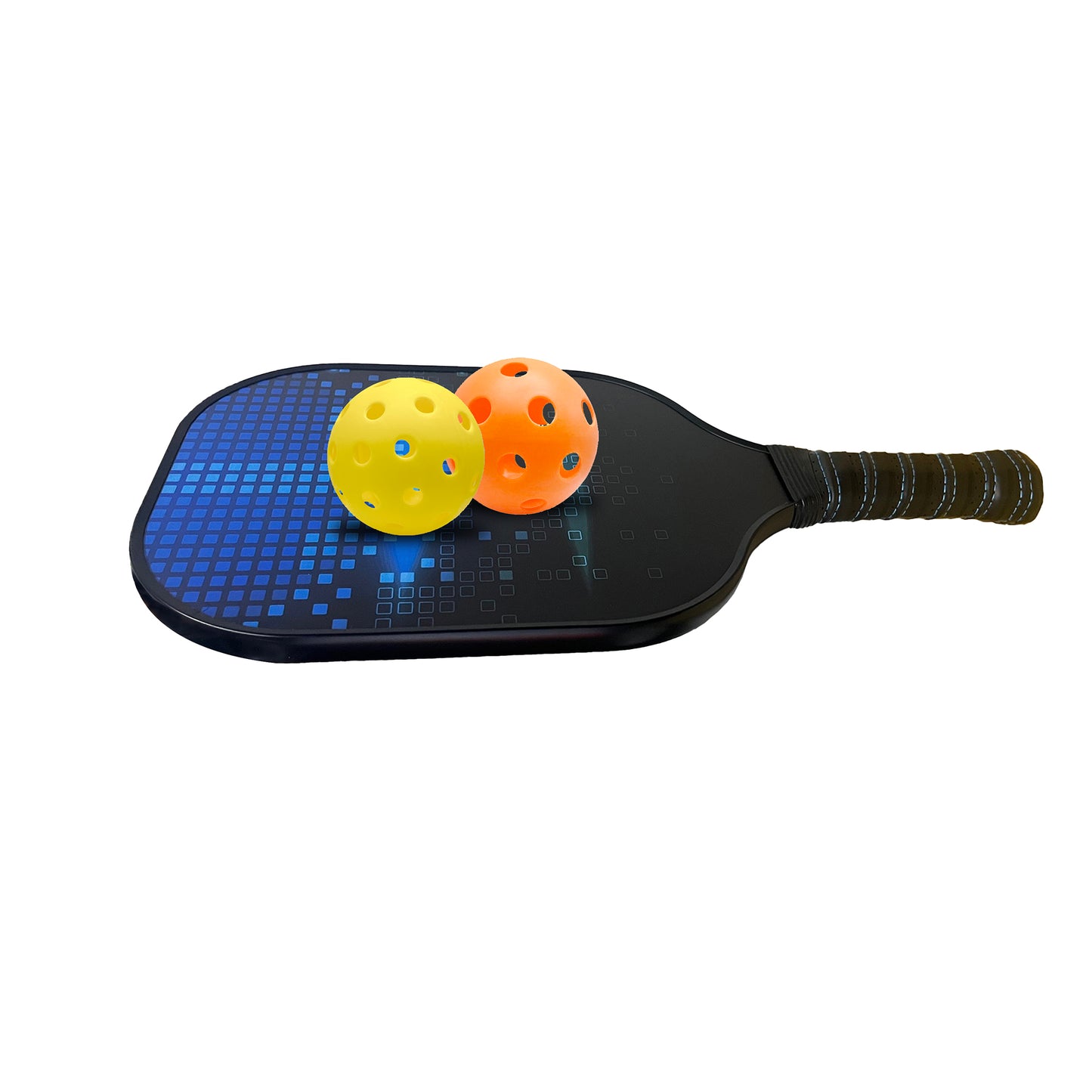 Pickleball Set, 2 Paddles with 4 Pickleballs and Drawstring Bag, Black