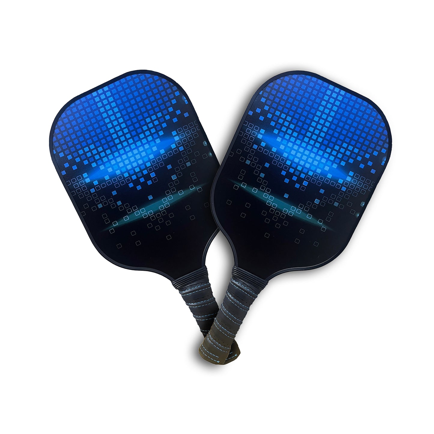 Pickleball Set, 2 Paddles with 4 Pickleballs and Drawstring Bag, Black
