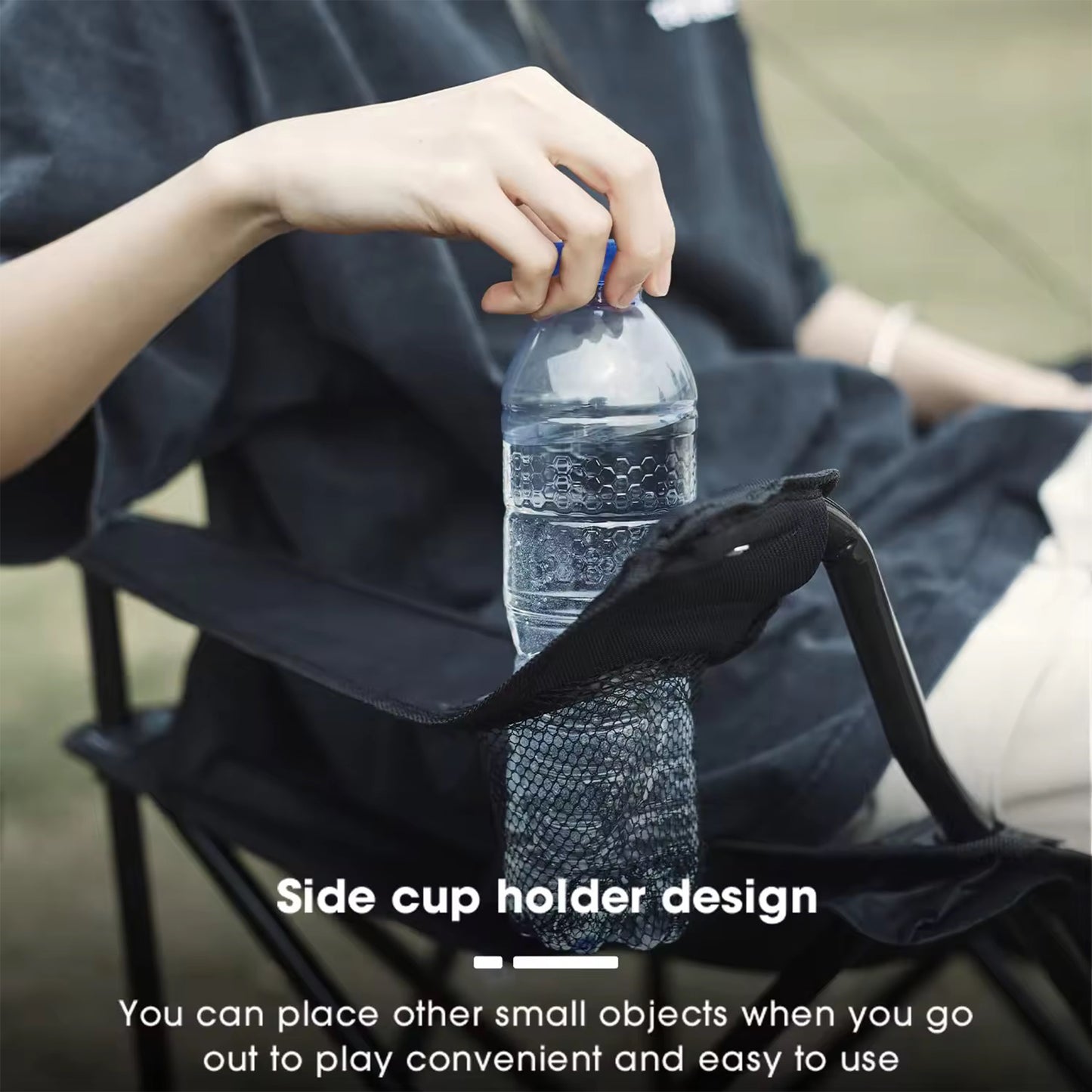 Foldable Camping Chair with Cup Holder & Carrying Case