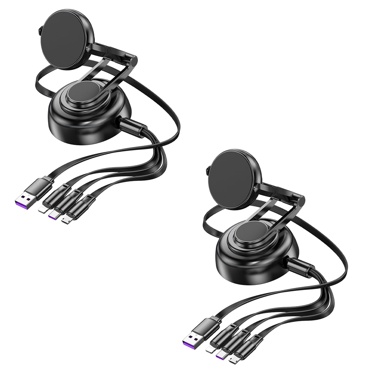 Tri-Cable Magnetic Car Mount Charger