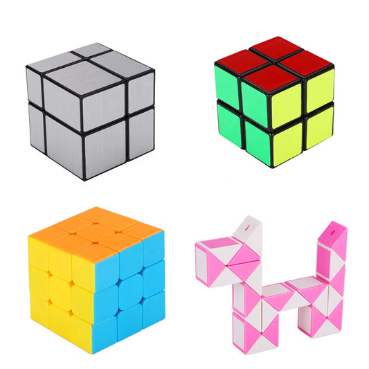 Silver 2x2 Brain Teaser Magic Cubes Bundle for Kids