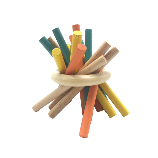 Educational Wooden Toys for Kids, 16 Pieces Pick up Sticks and Ring