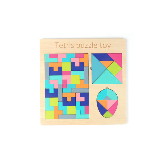 3 in 1 Tengram Wooden Board Learning Puzzle for Kids