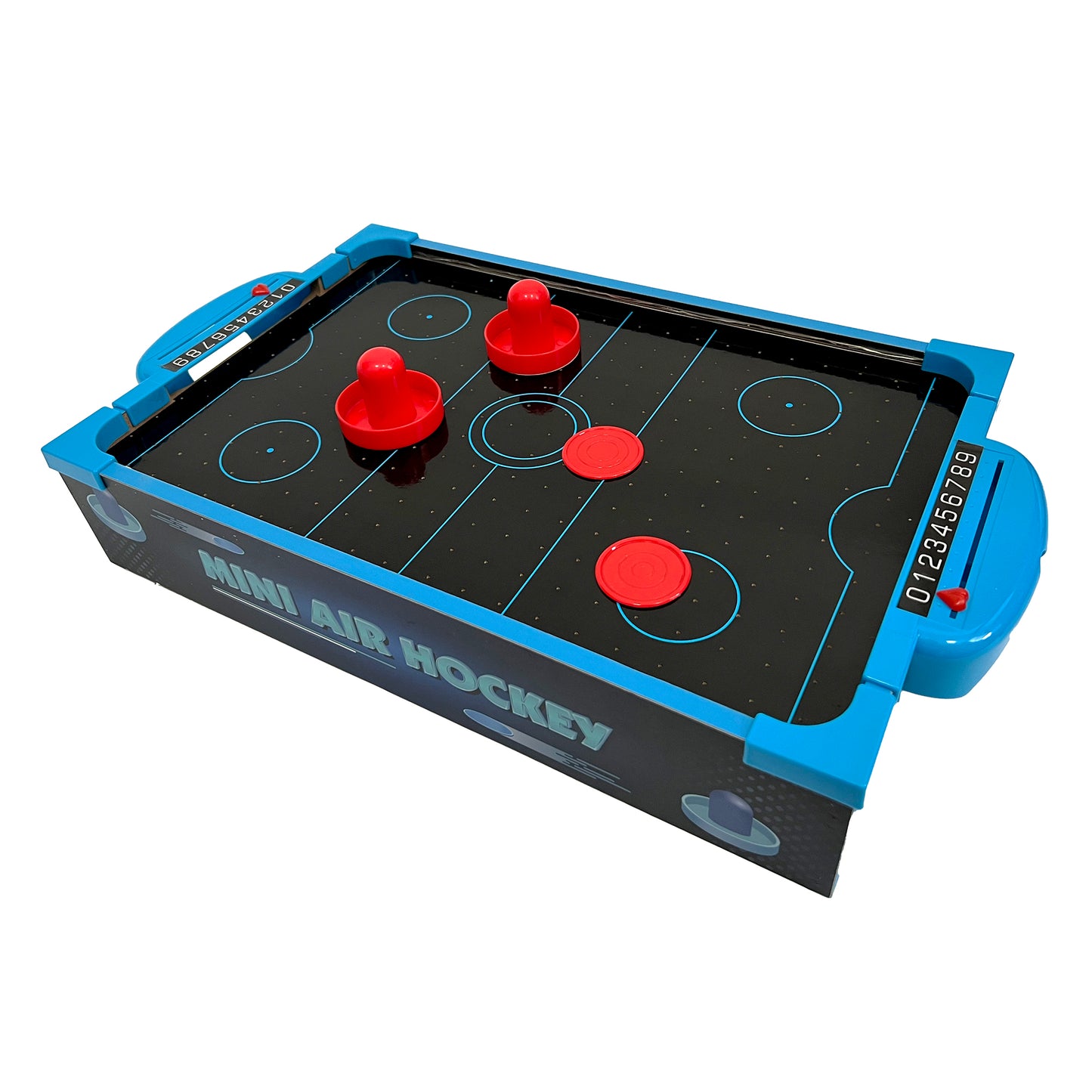 Niños jugando con un air hockey de sobremesa