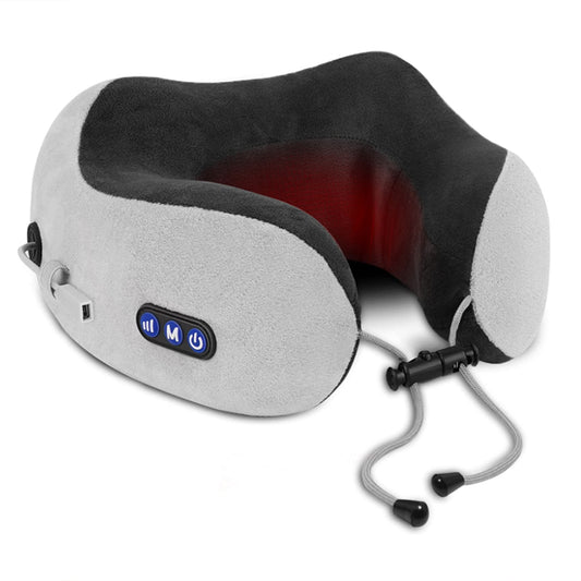 Heated Rechargeable Neck Pillow Massager - Soothing Deep Tissue Massage with Gentle Heat for Relaxation
