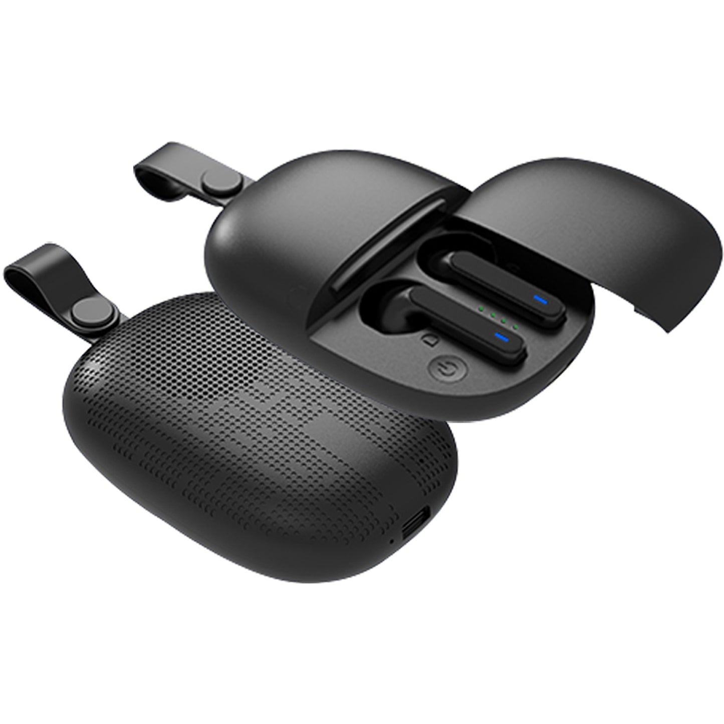 2-in-1 Pocket Sized Speaker with Wireless Earbuds