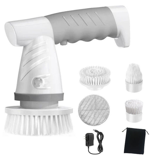 Cordless Electric Spin Scrubber - Effortless Cleaning with 4 Replaceable Brush Heads!