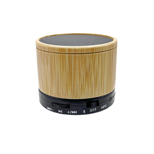 Bamboo Mini Portable Cylinder Bluetooth Speaker, TF Card Supported and Expanded BXS Performance
